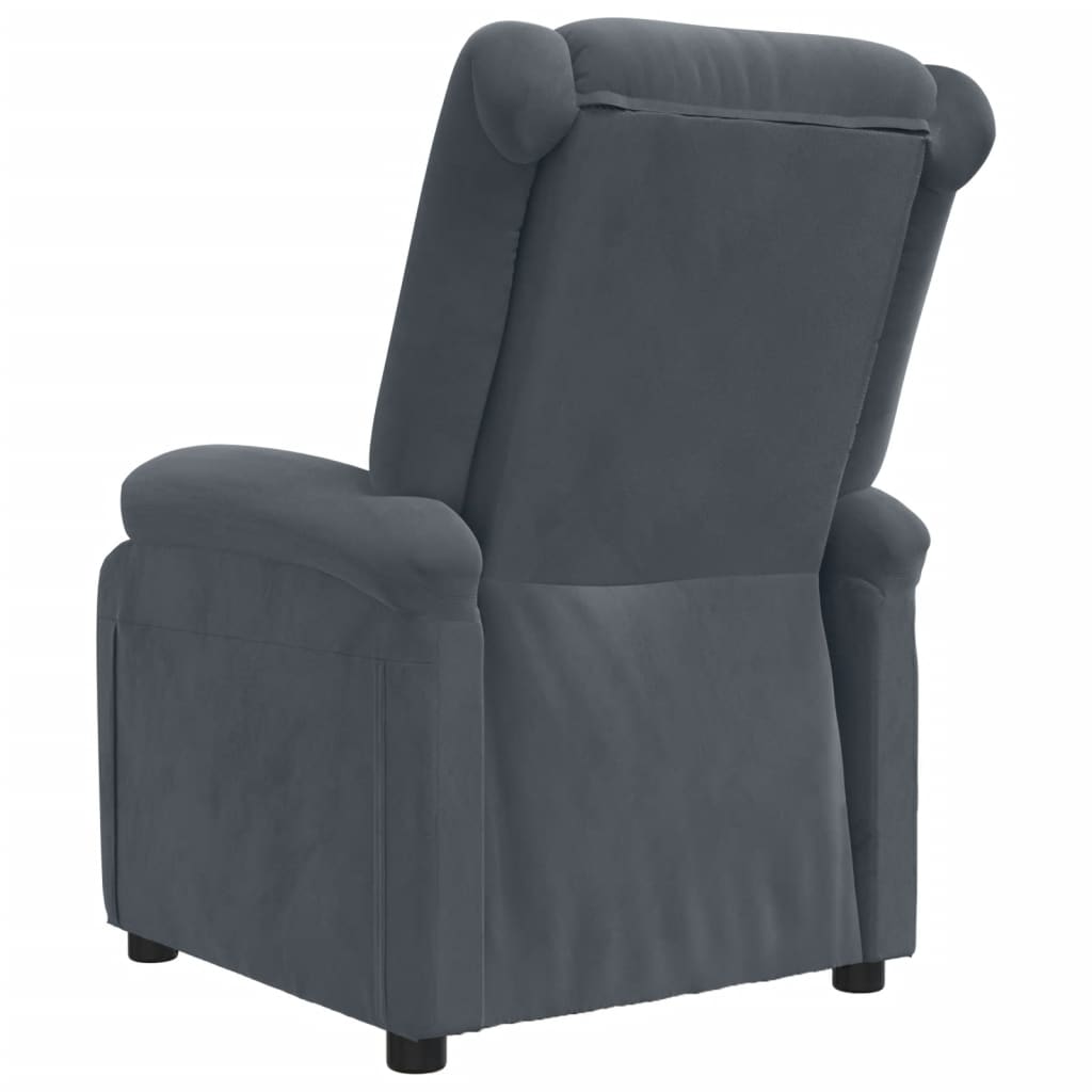 Fauteuil verstelbaar fluweel donkergrijs