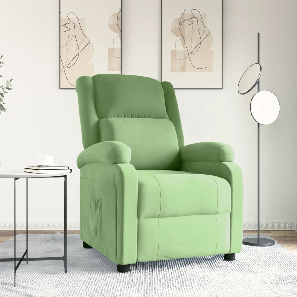 Fauteuil verstelbaar fluweel lichtgroen