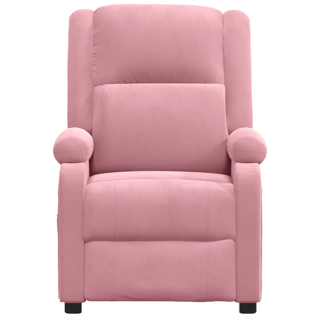 Fauteuil verstelbaar fluweel roze
