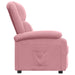 Fauteuil verstelbaar fluweel roze