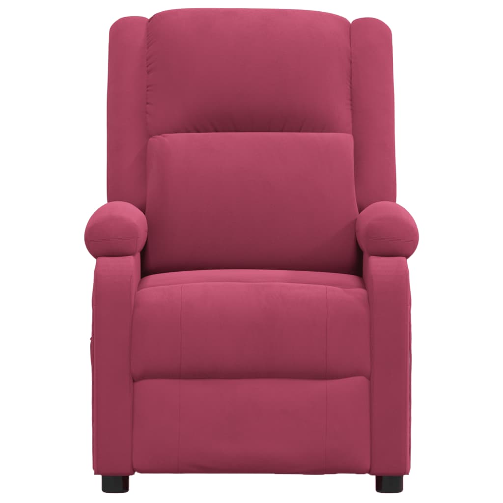 Fauteuil verstelbaar fluweel wijnrood