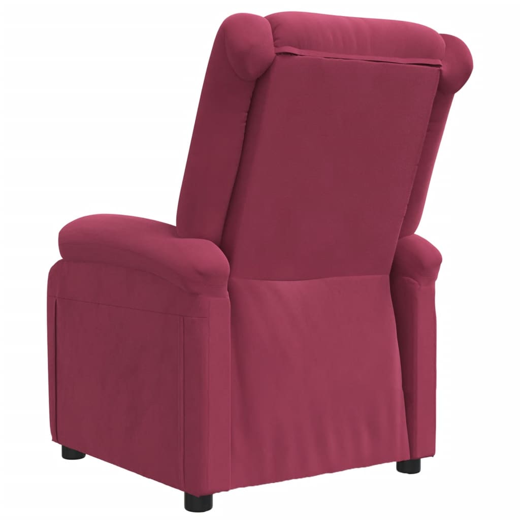 Fauteuil verstelbaar fluweel wijnrood