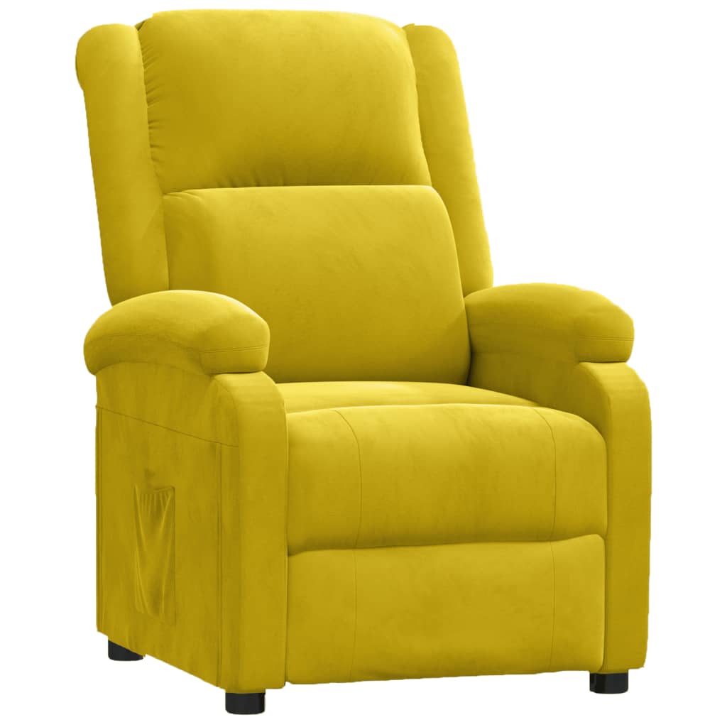 Fauteuil verstelbaar fluweel geel
