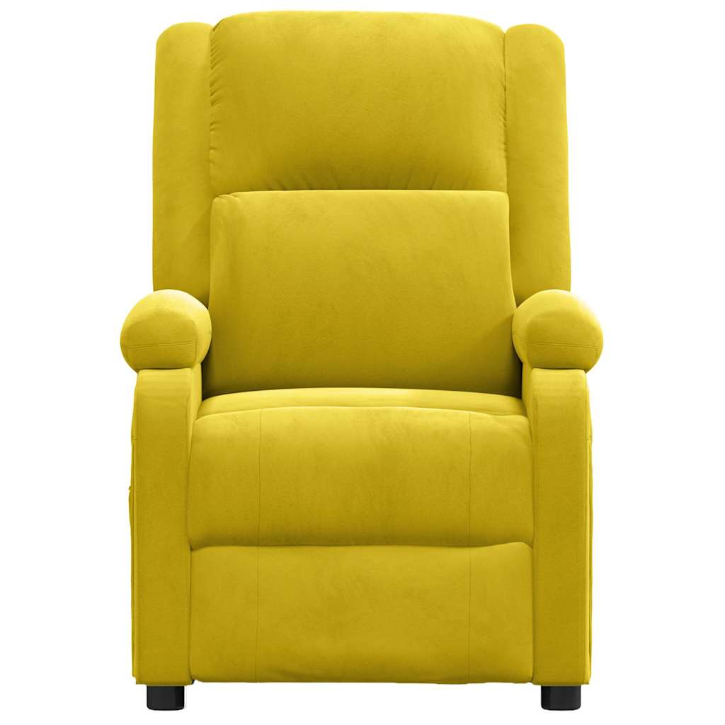Fauteuil verstelbaar fluweel geel