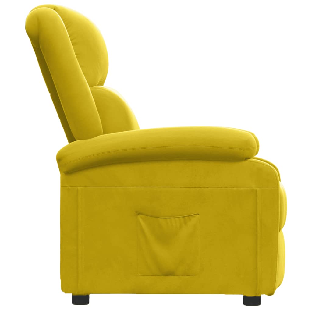 Fauteuil verstelbaar fluweel geel