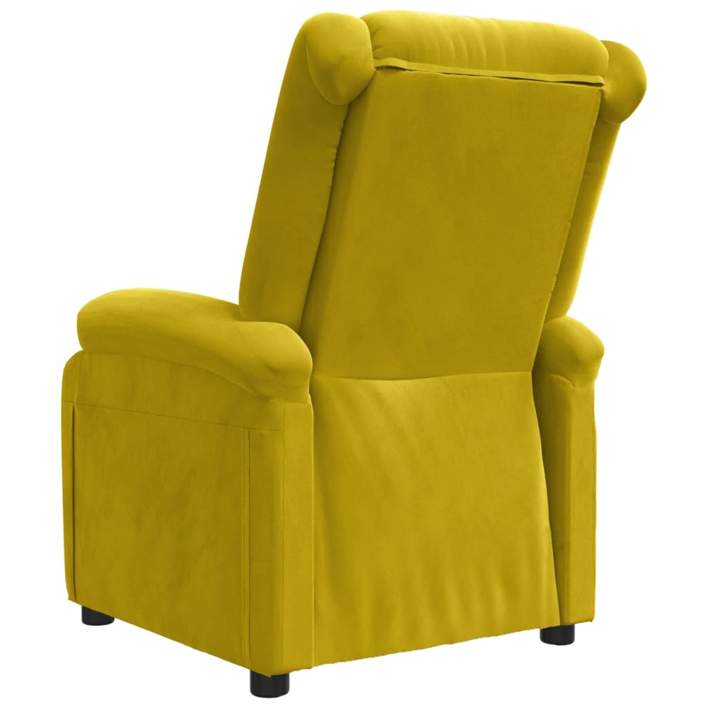Fauteuil verstelbaar fluweel geel