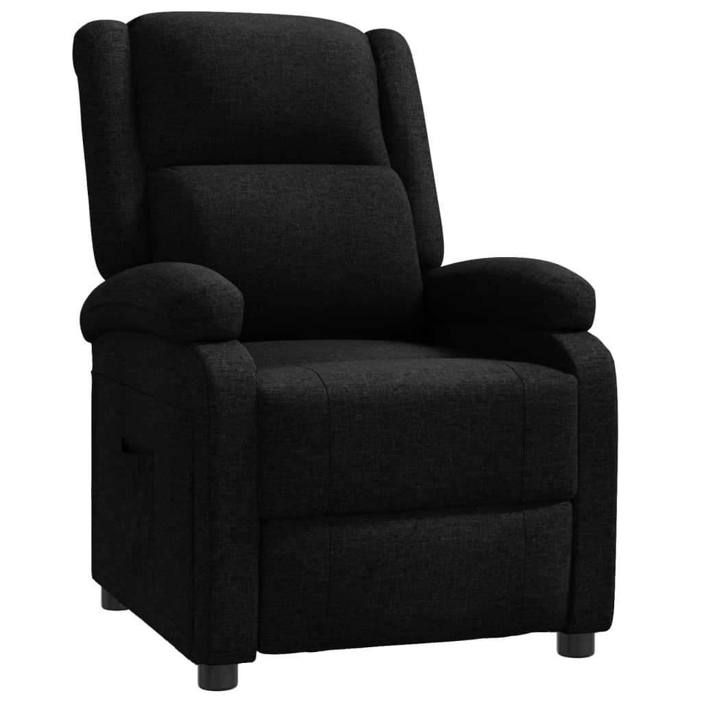 Fauteuil verstelbaar stof zwart