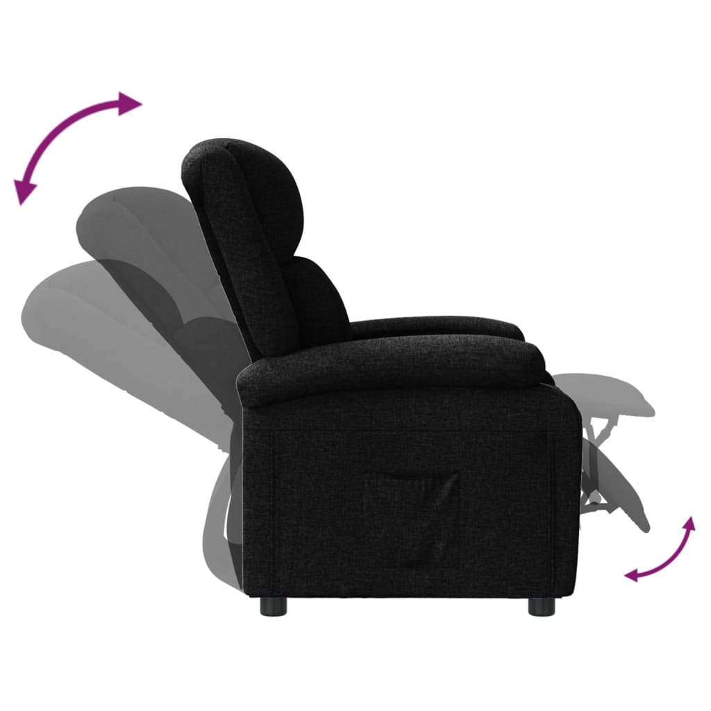 Fauteuil verstelbaar stof zwart