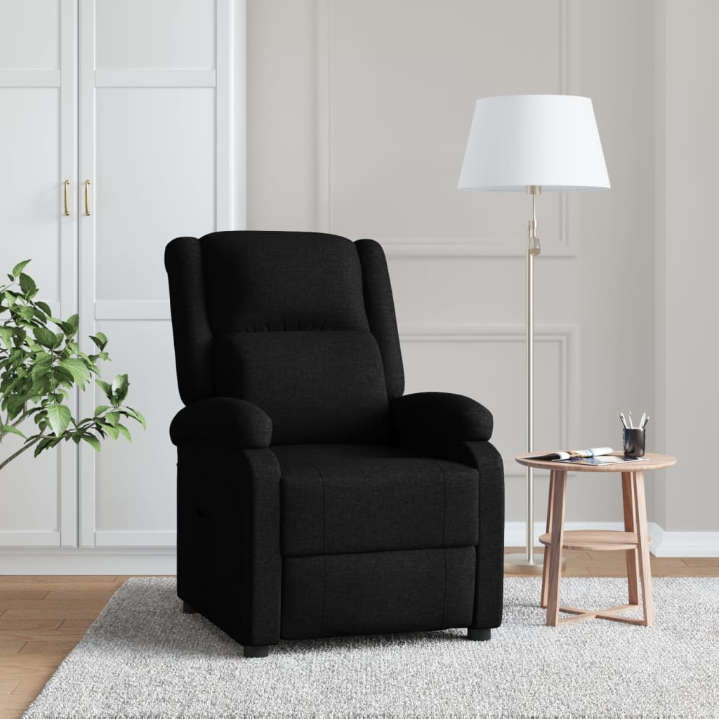 Fauteuil verstelbaar stof zwart