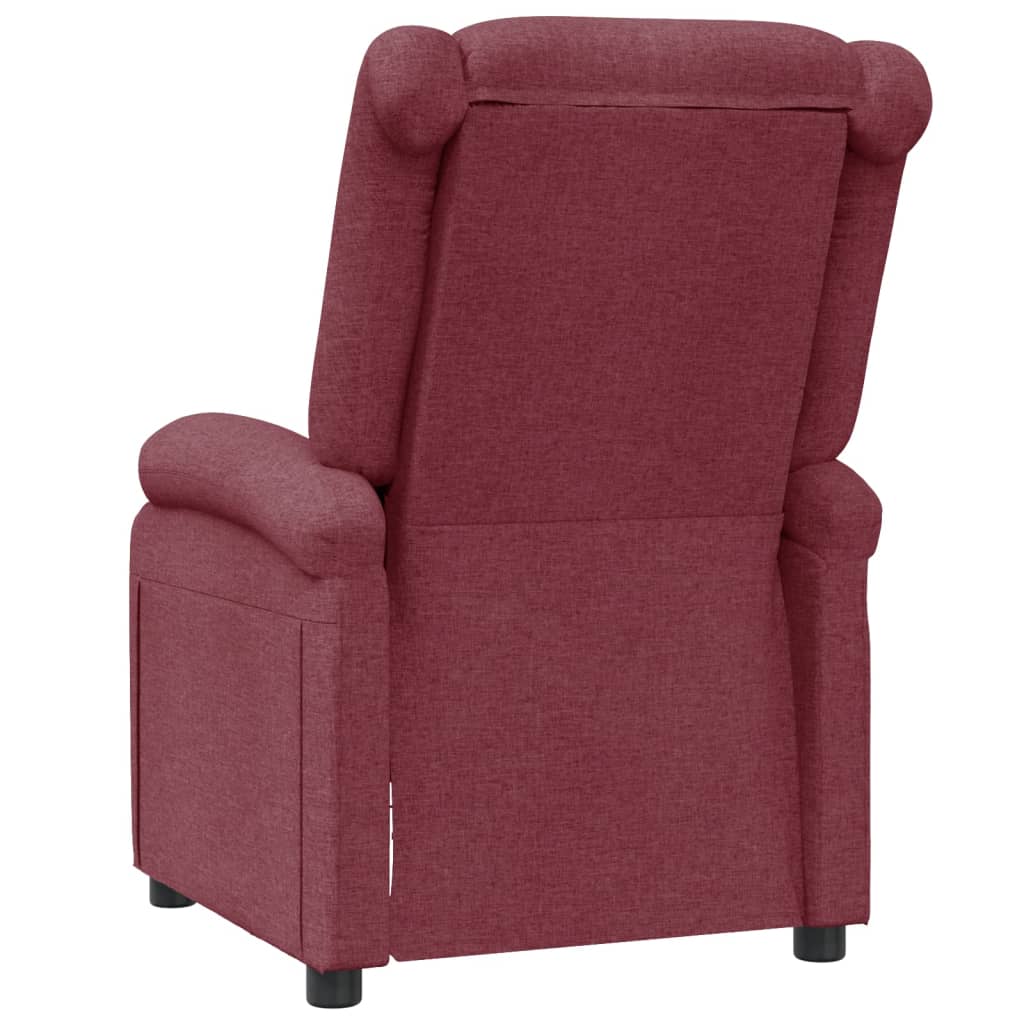 Fauteuil verstelbaar stof wijnrood