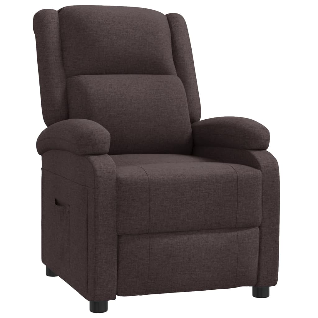 Fauteuil verstelbaar stof donkerbruin
