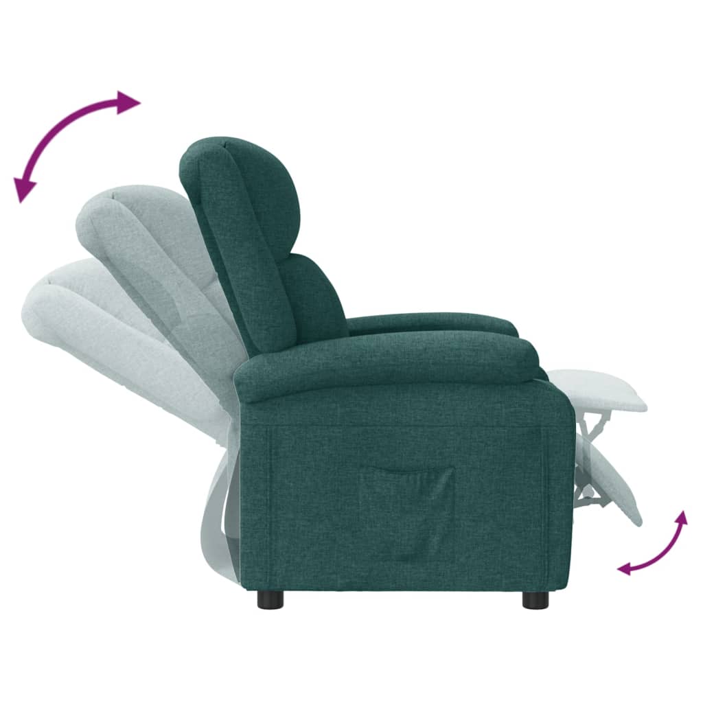 Fauteuil verstelbaar stof donkergroen