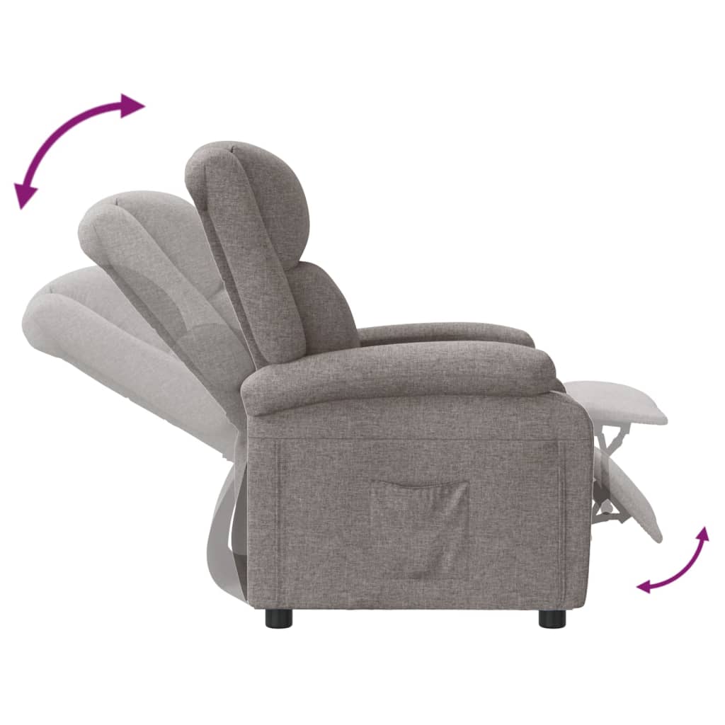 Fauteuil verstelbaar stof taupe