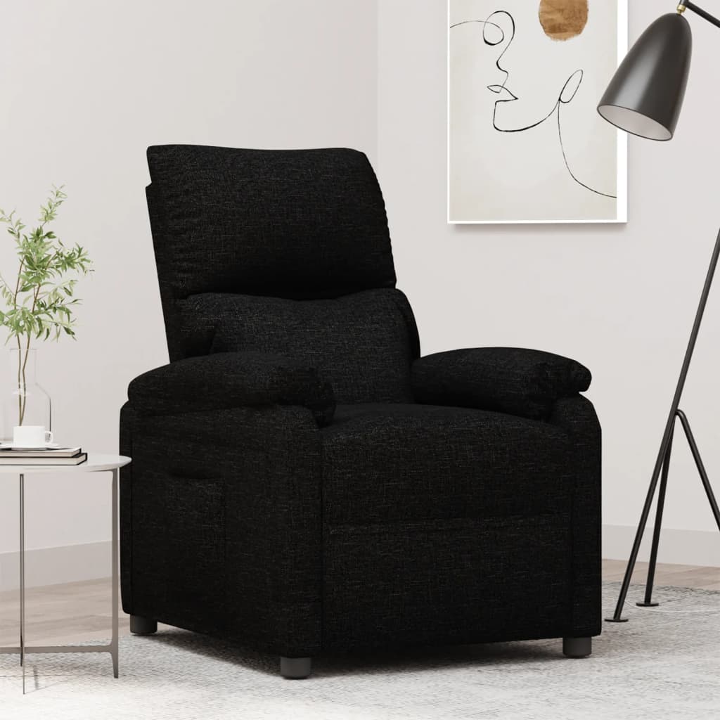 Fauteuil verstelbaar stof zwart