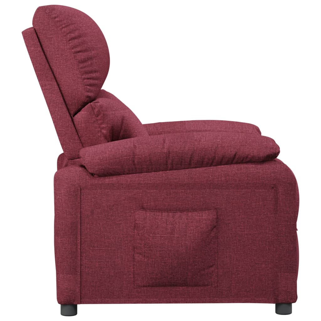 Fauteuil verstelbaar stof wijnrood