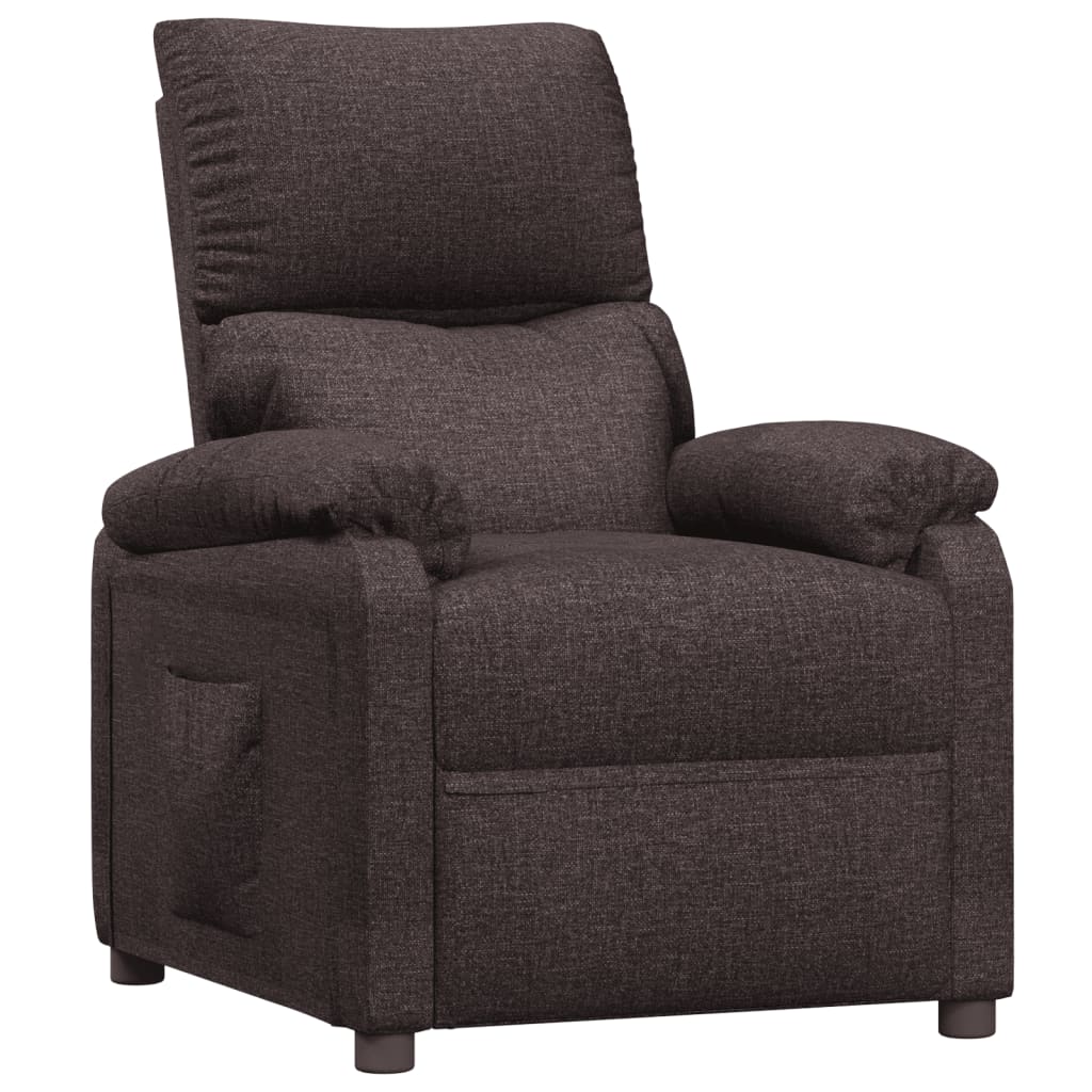 Fauteuil verstelbaar stof donkerbruin