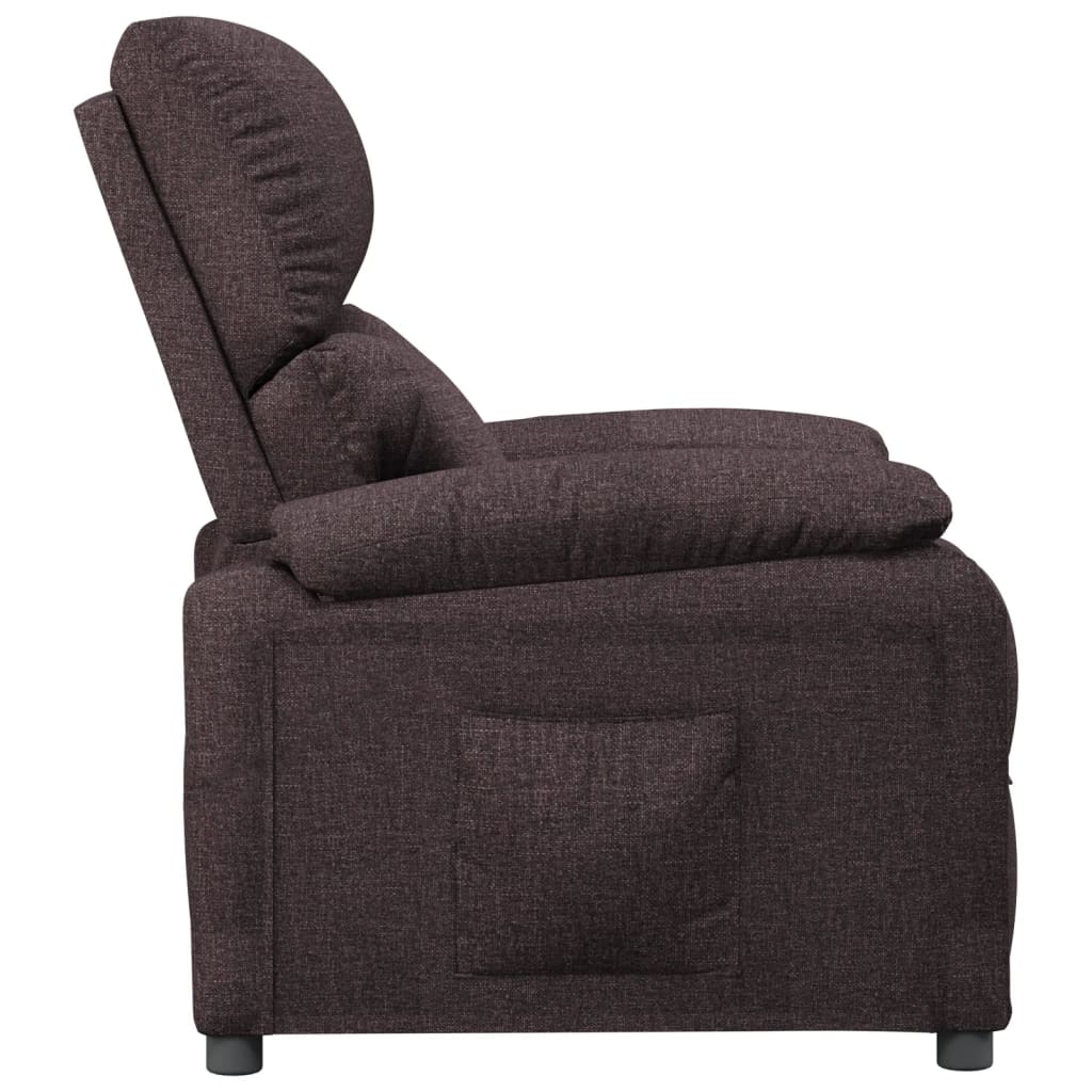 Fauteuil verstelbaar stof donkerbruin
