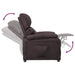Fauteuil verstelbaar stof donkerbruin