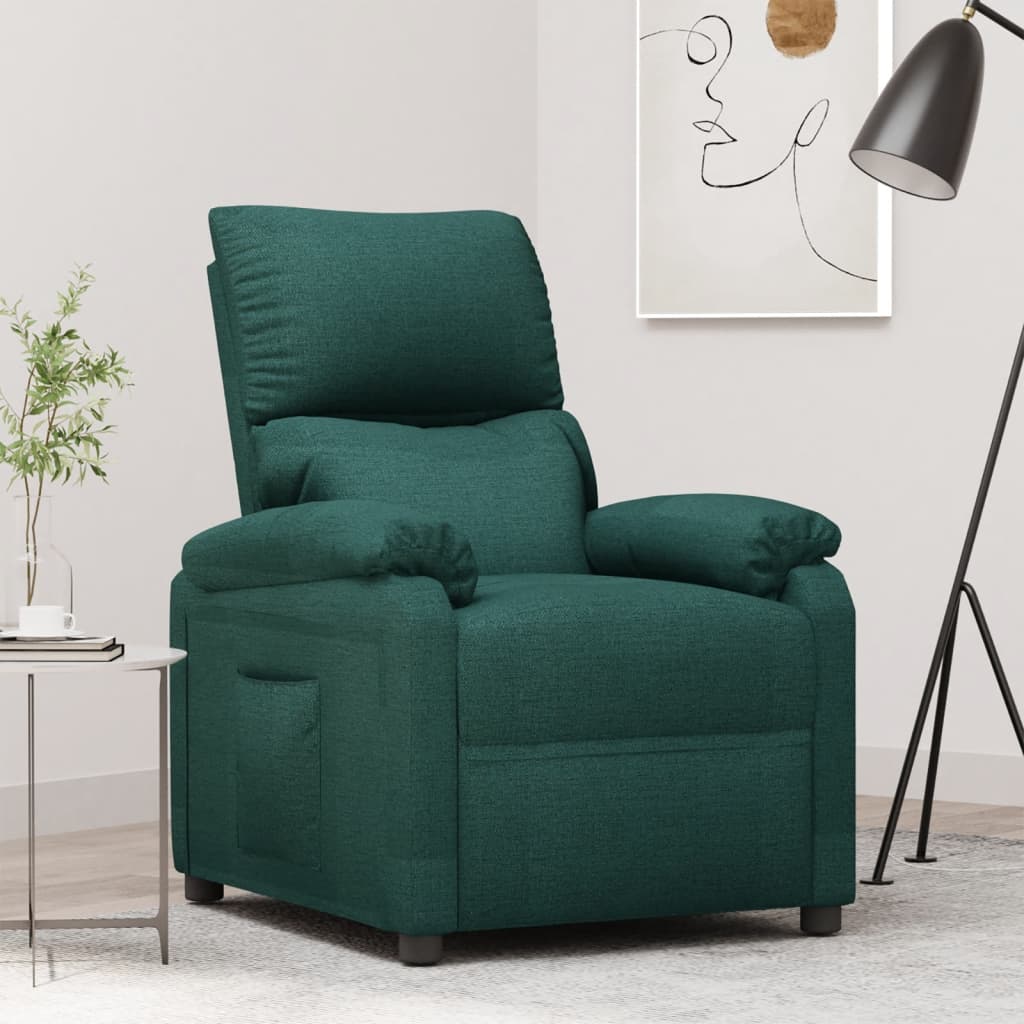 Fauteuil verstelbaar stof donkergroen