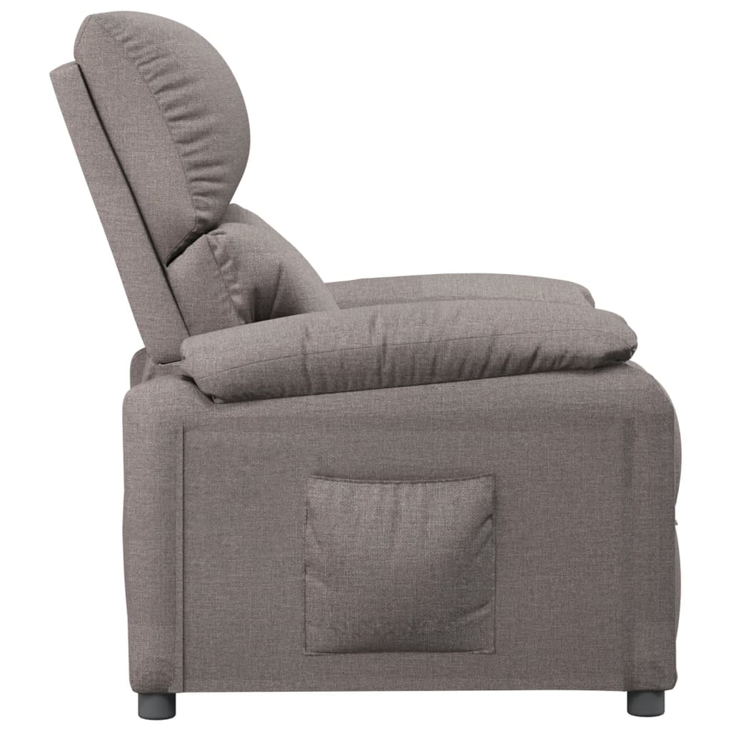 Fauteuil verstelbaar stof taupe