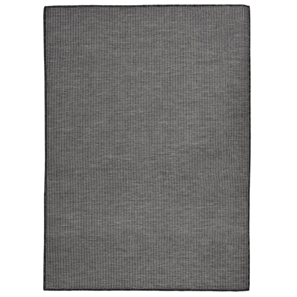 Buitenkleed platgeweven 200x280 cm grijs