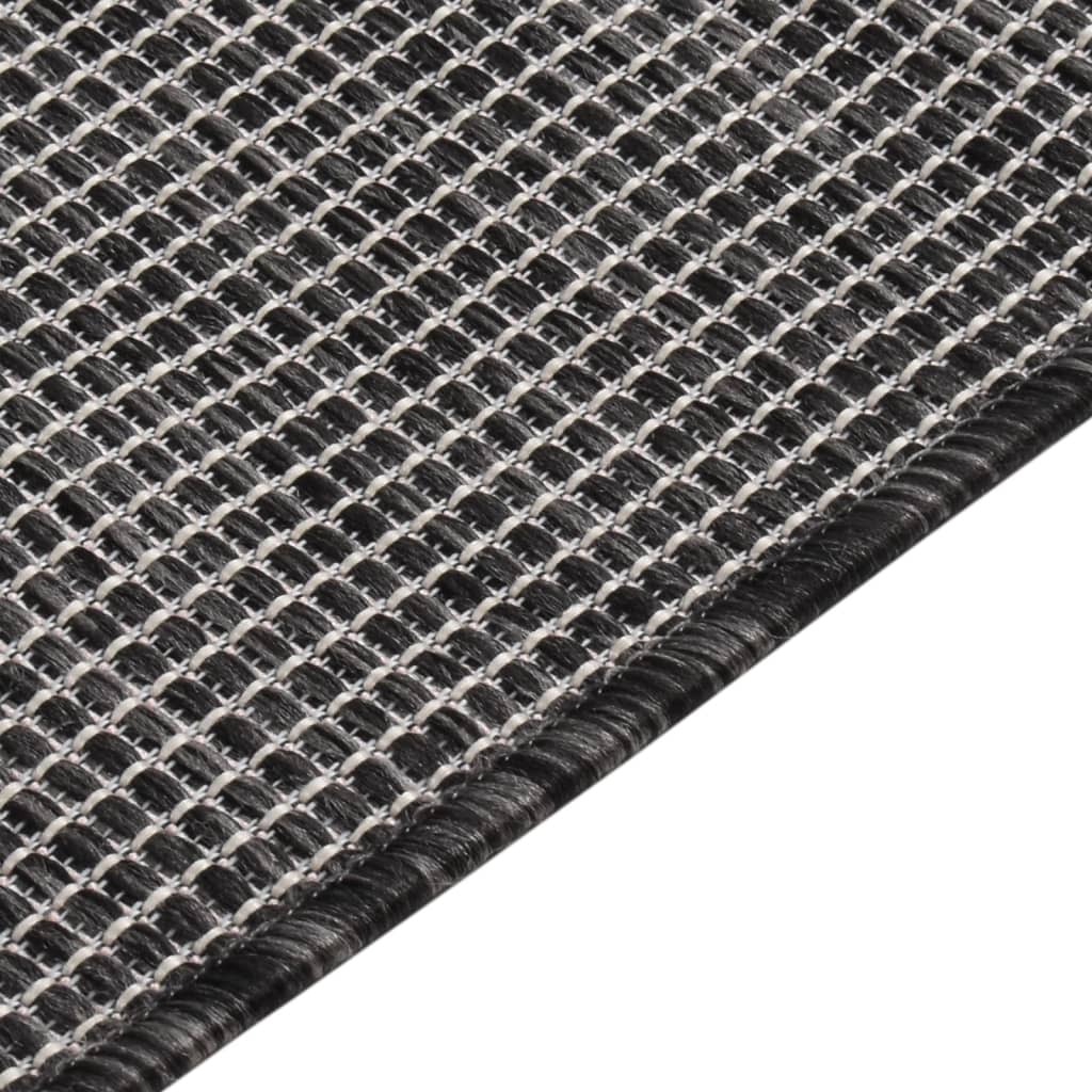 Buitenkleed platgeweven 200x280 cm grijs
