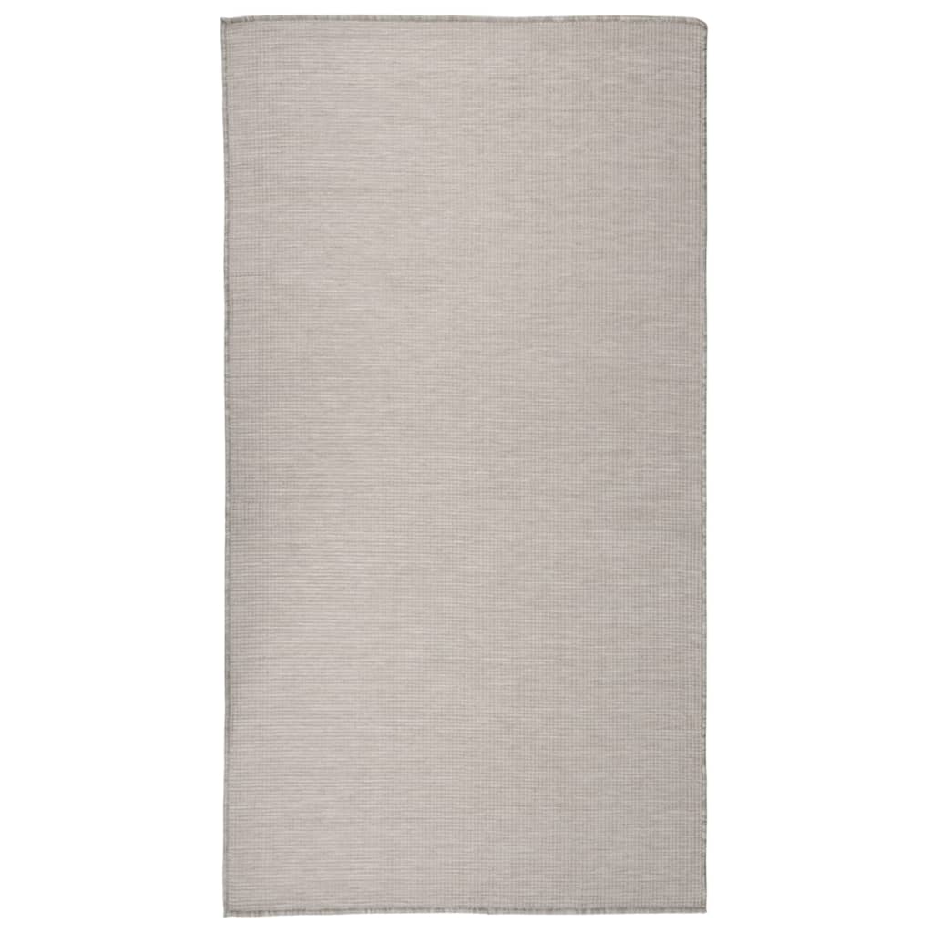 Buitenkleed platgeweven 80x150 cm lichtgrijs