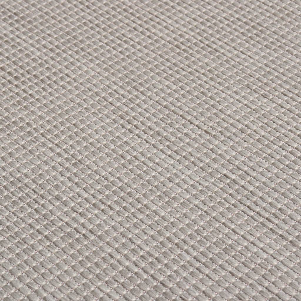 Buitenkleed platgeweven 80x150 cm lichtgrijs