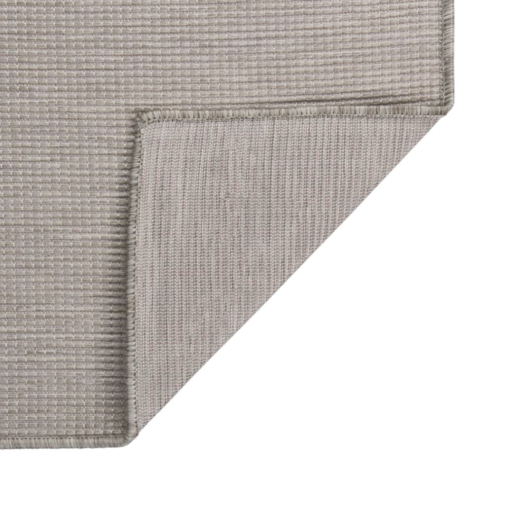 Buitenkleed platgeweven 80x250 cm lichtgrijs