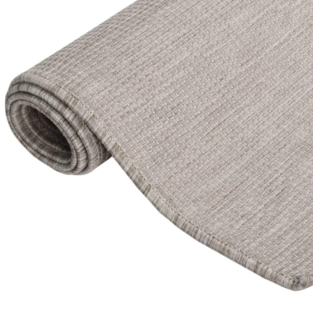 Buitenkleed platgeweven 80x250 cm lichtgrijs