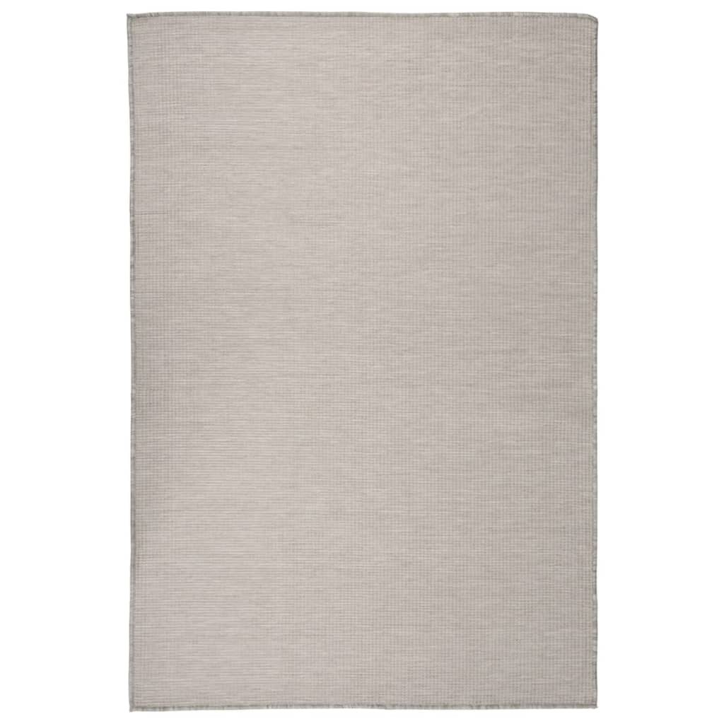 Buitenkleed platgeweven 120x170 cm lichtgrijs
