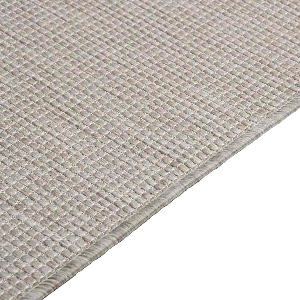 Buitenkleed platgeweven 120x170 cm lichtgrijs