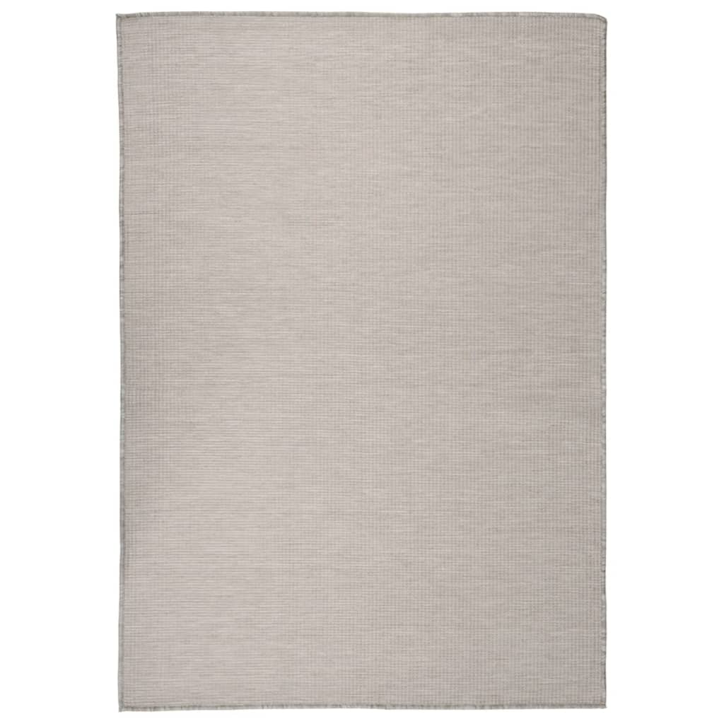 Buitenkleed platgeweven 160x230 cm lichtgrijs