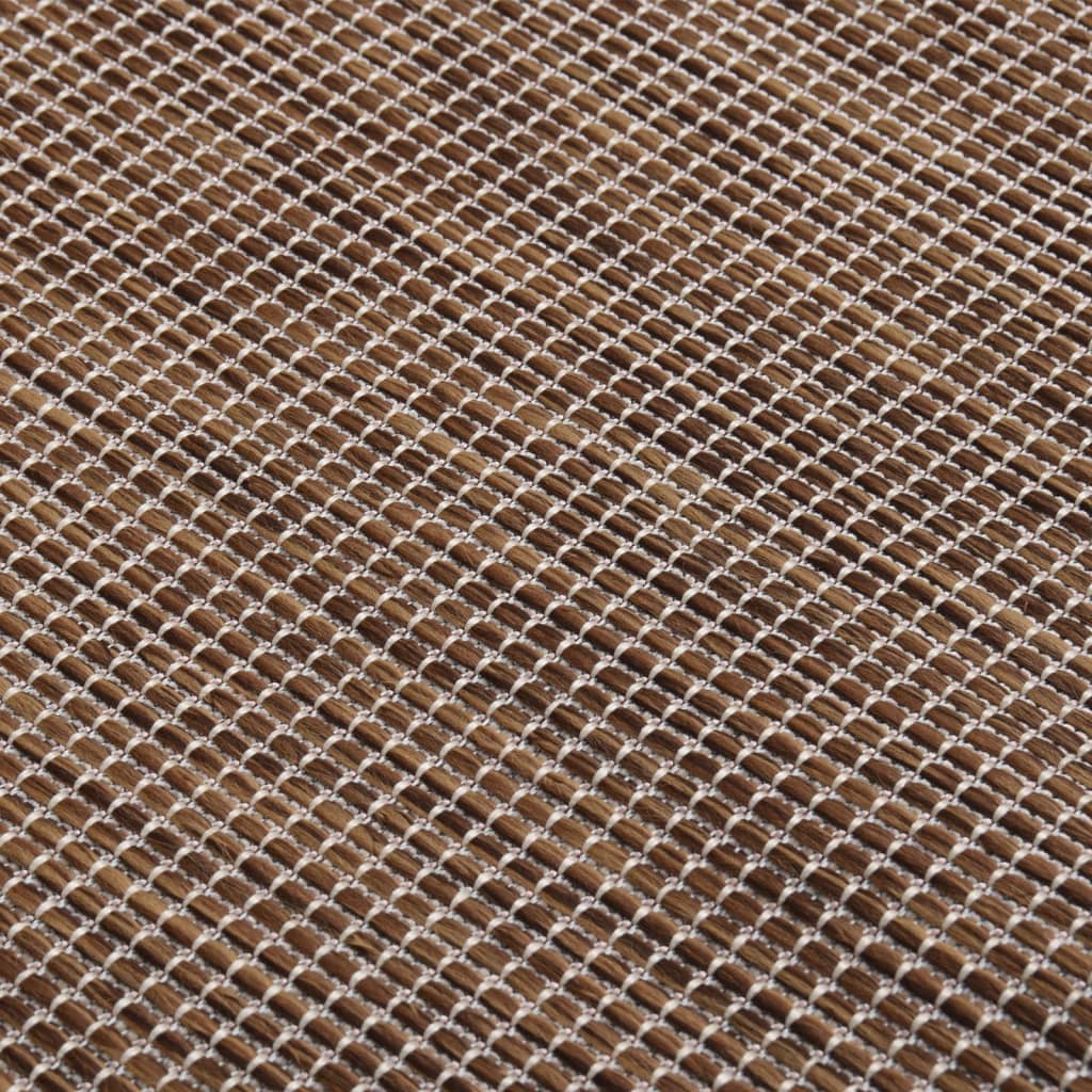 Buitenkleed platgeweven 80x250 cm bruin