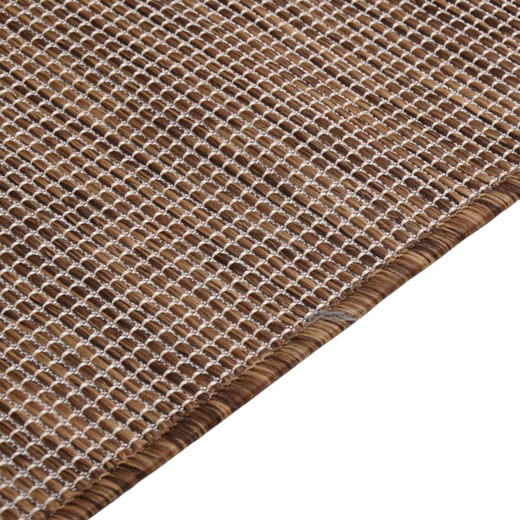 Buitenkleed platgeweven 120x170 cm bruin