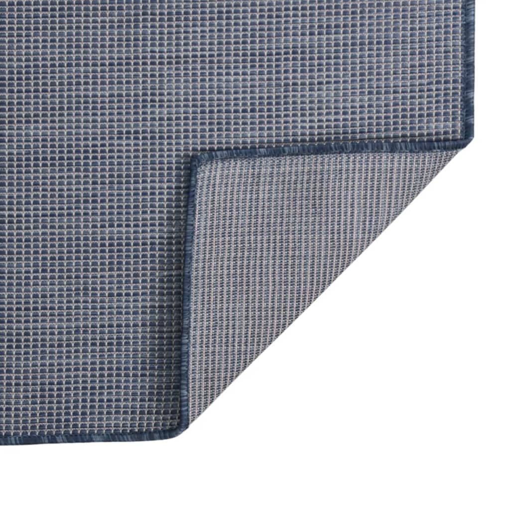 Buitenkleed platgeweven 80x150 cm blauw