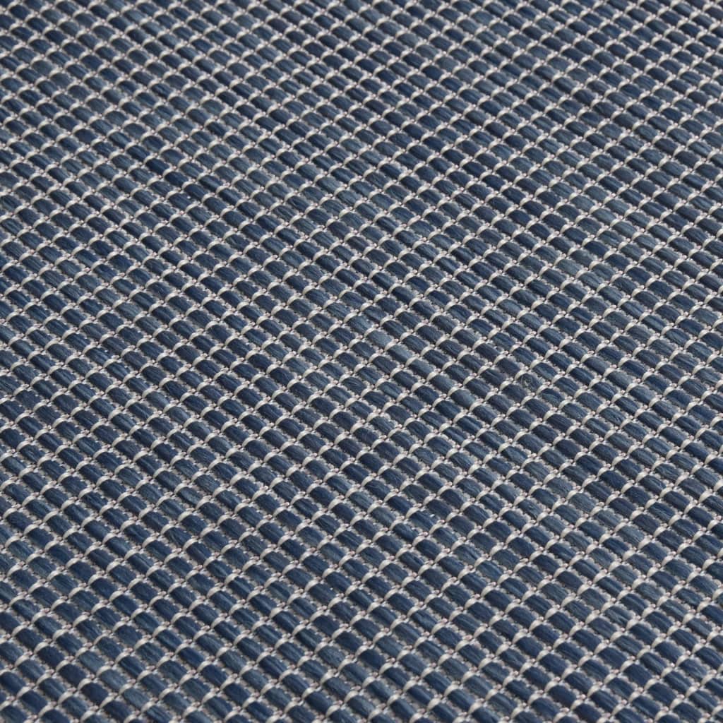 Buitenkleed platgeweven 200x280 cm blauw