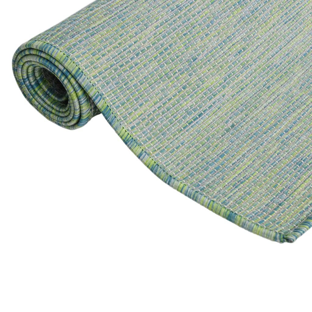 Buitenkleed platgeweven 80x150 cm turquoise