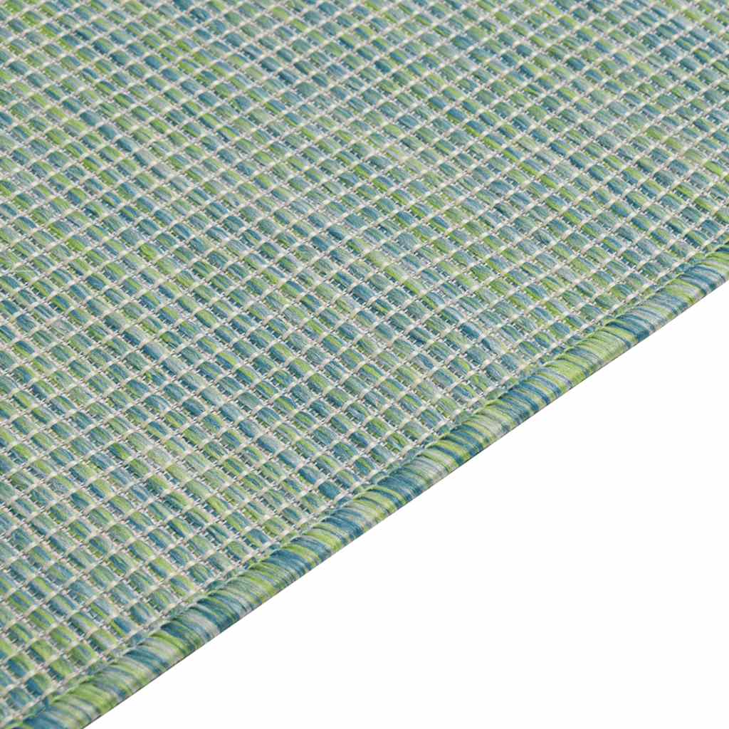 Buitenkleed platgeweven 80x150 cm turquoise