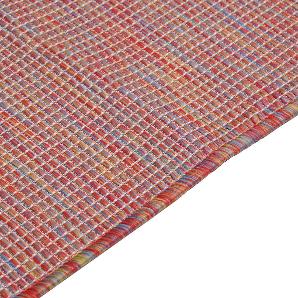 Buitenkleed platgeweven 140x200 cm rood