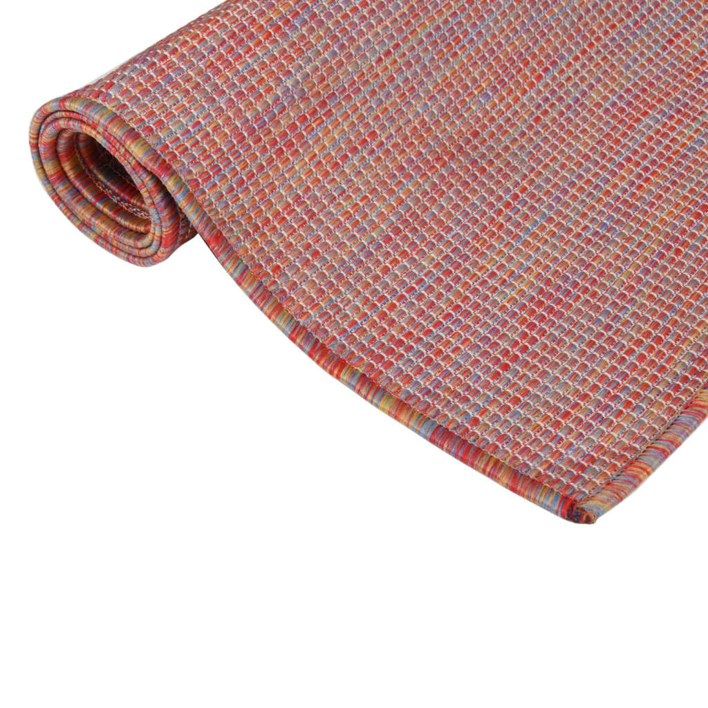 Buitenkleed platgeweven 160x230 cm rood