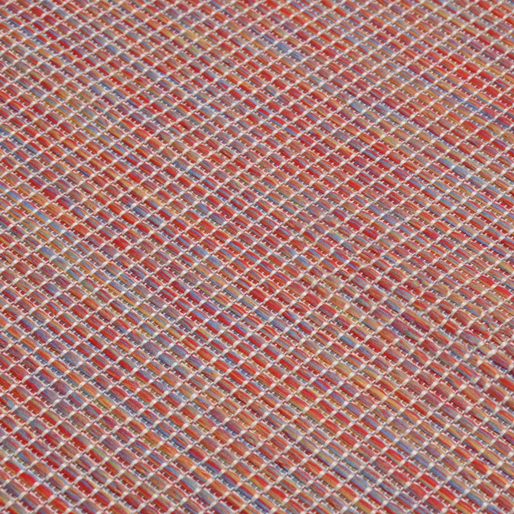 Buitenkleed platgeweven 160x230 cm rood
