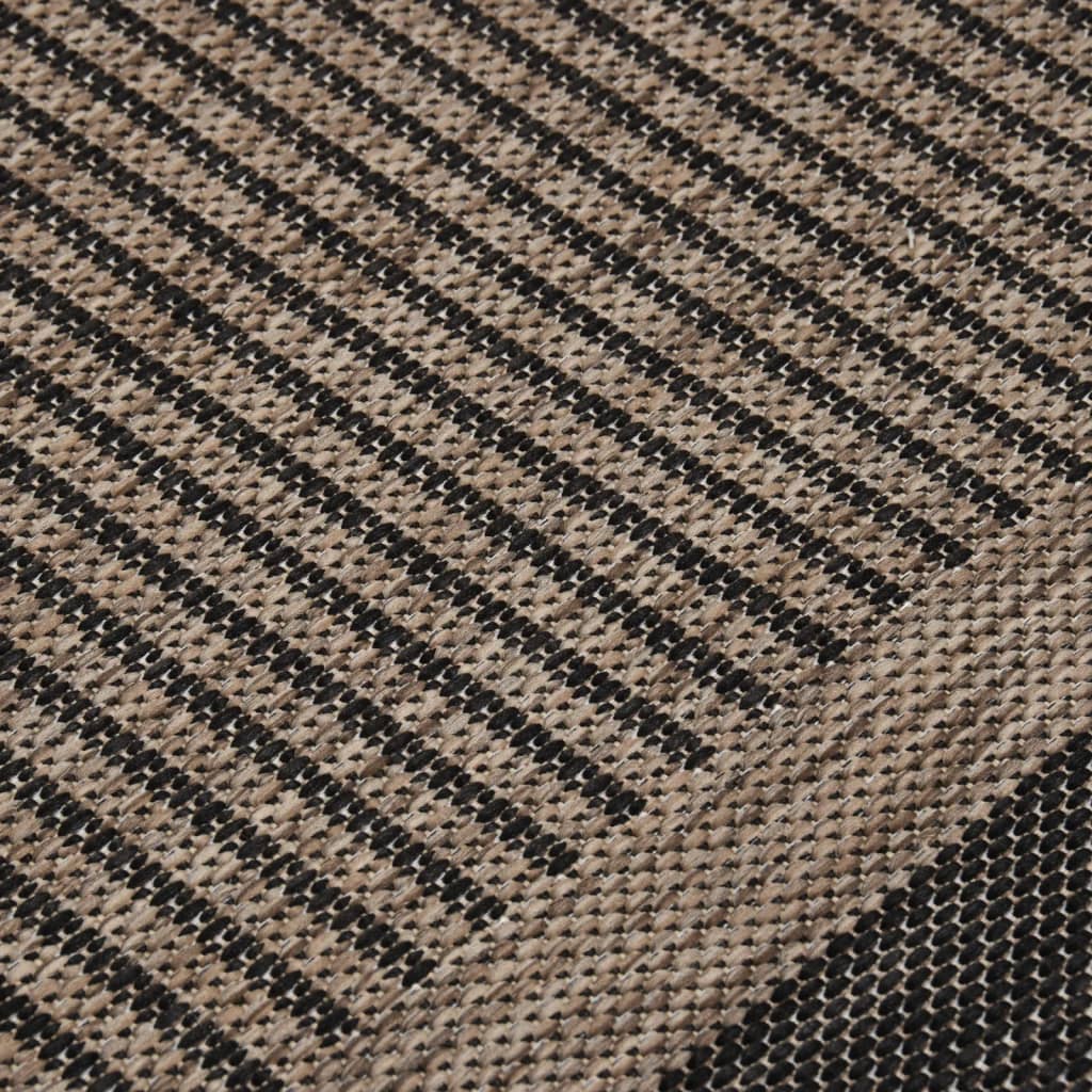 Buitenkleed platgeweven 120x170 cm donkerbruin