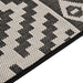 Buitenkleed met patroon platgeweven 80x150 cm zwart