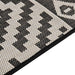 Buitenkleed met patroon platgeweven 100x200 cm zwart