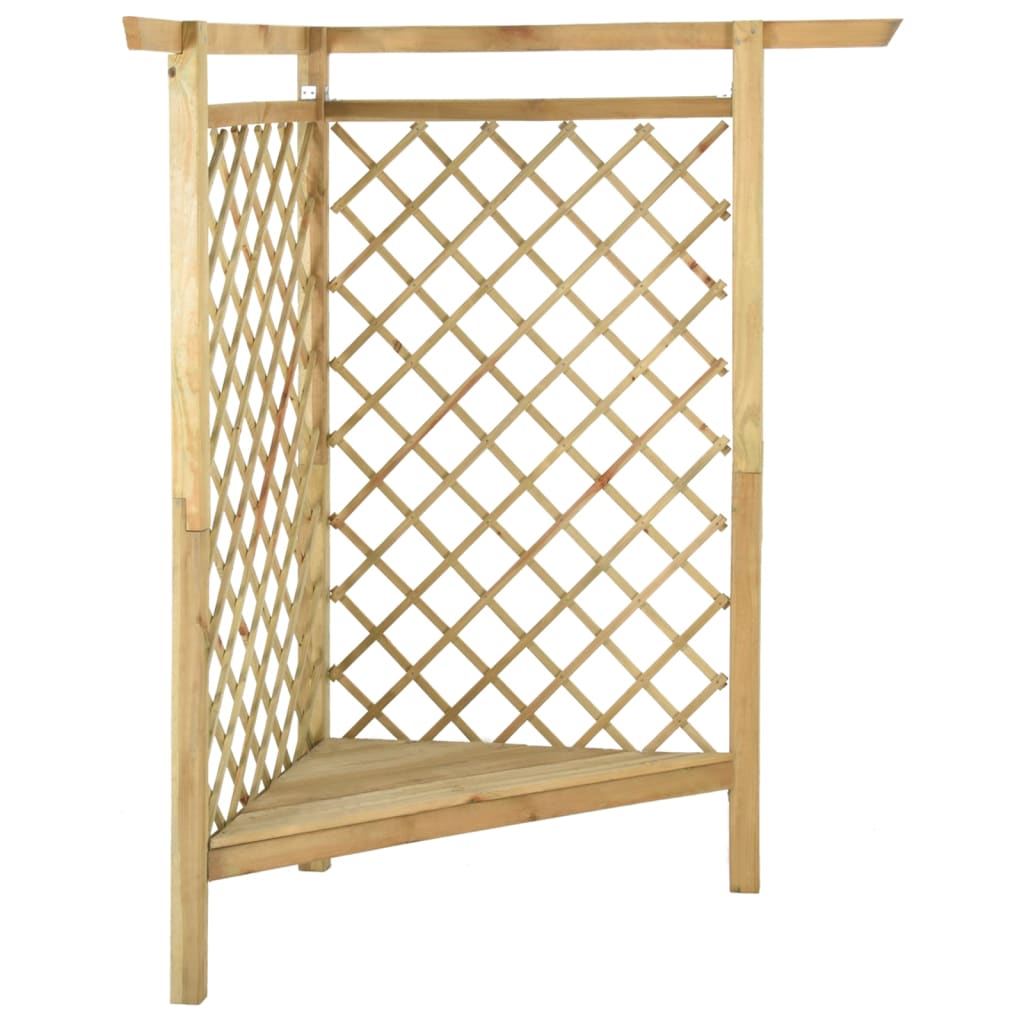Hoekpergola met bank 166x81x174 cm geïmpregneerd grenenhout
