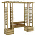 Pergola met bank en plantenbakken geïmpregneerd grenenhout