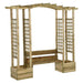 Pergola met bank en plantenbakken geïmpregneerd grenenhout