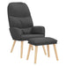 Relaxstoel met voetenbank stof donkergrijs