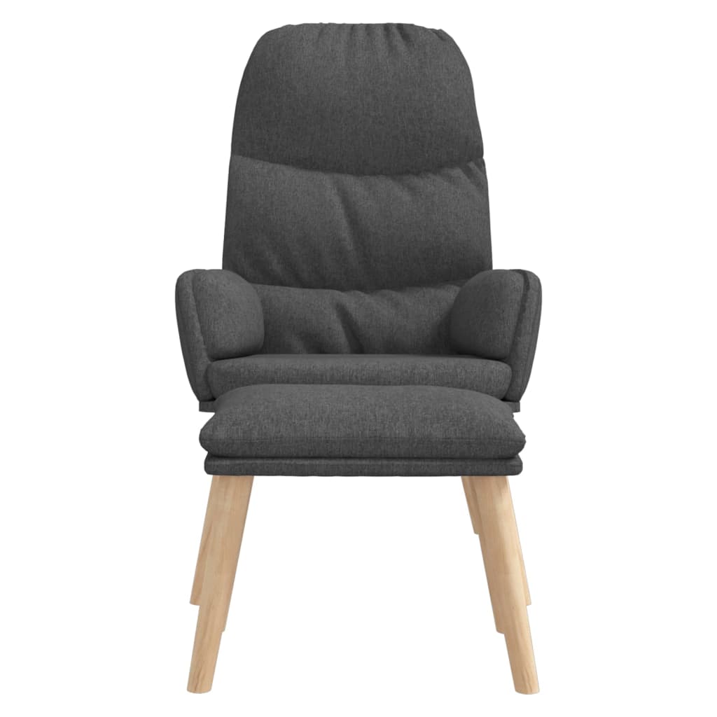 Relaxstoel met voetenbank stof donkergrijs